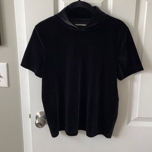 Madewell Black Velvet Mock/ Turtleneck